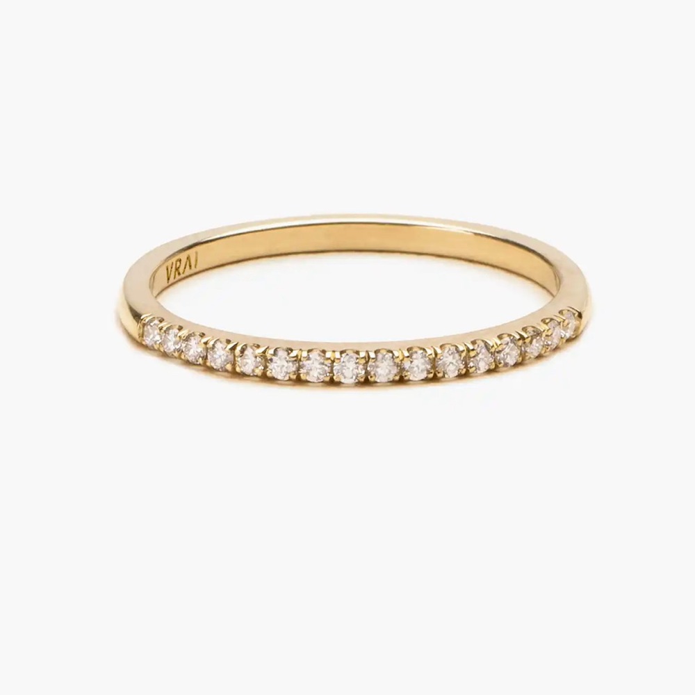 Vrai & Oro Half Pavé Wedding Band ❤️ 14k Gold!